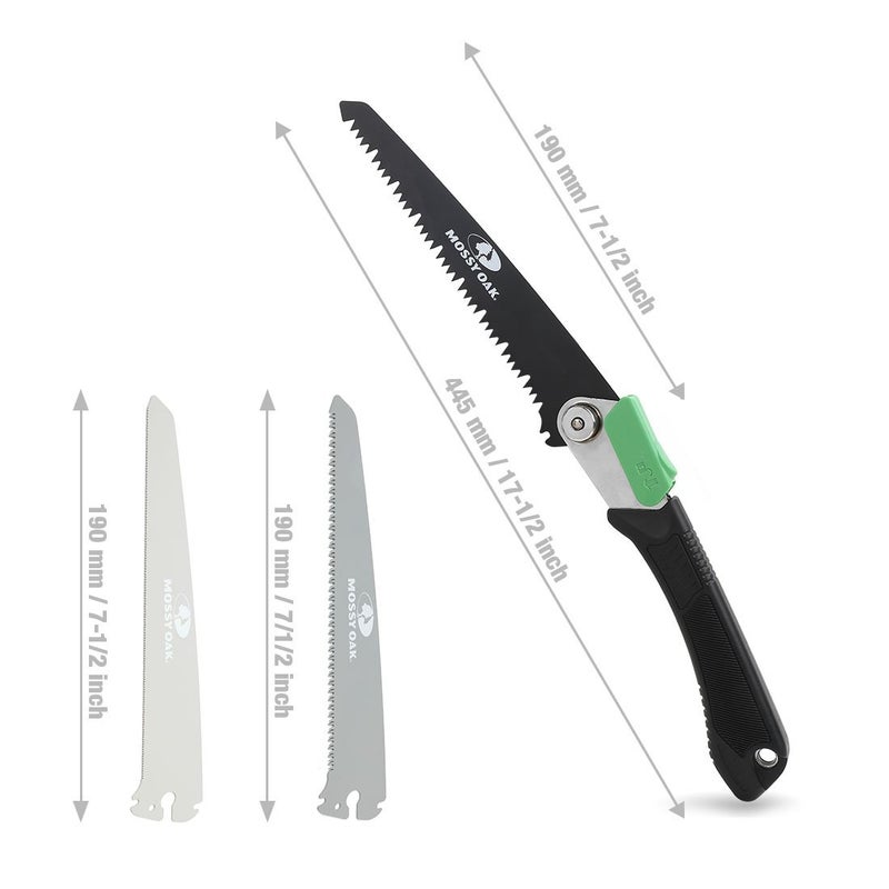 MOSSY OAK 3 in 1 Folding Saw, Pruning Hand Saw with Wood, Metal and PVC Blade, Camping Saw for Backpacking, Hunting and Bushcraft, Pouch Included - Image 5