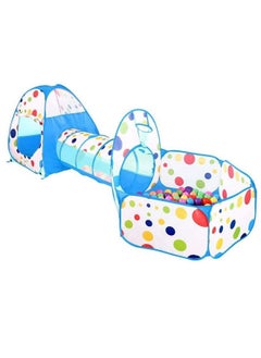 BabyGo BabyGo Portable Kids 3-in-1 Colorful Dotted Theme Tunnel Playhouse Ball Pool Ball Pit Tent Summer Indoor Outdoor Play Fun Toy (Balls not Included, Blue)  - Image 5