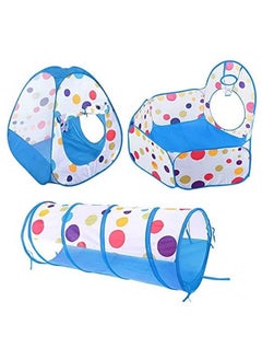 BabyGo BabyGo Portable Kids 3-in-1 Colorful Dotted Theme Tunnel Playhouse Ball Pool Ball Pit Tent Summer Indoor Outdoor Play Fun Toy (Balls not Included, Blue)  - Image 2