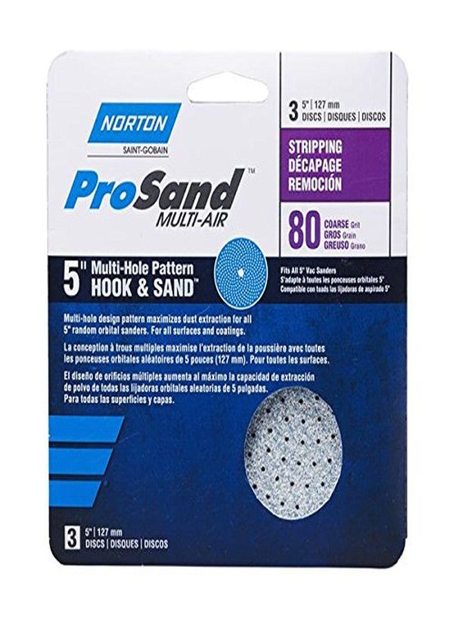 Norton ProSand Multi-AIR 5" Multi-Hole Pattern Hook & Sand Disc, 80 grit, 3 Pack3 - Image 4