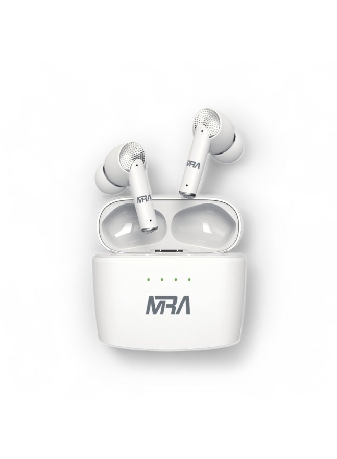 MRA 7-Day Battery Bluetooth Earbuds, Stereo TWS Wireless Earphones, 13mm Drivers for Deep Bass, Waterproof, Mic, Lightweight, iOS Android Compatible, for Gym, Running, Office Calls, Commuting, Music - Image 1