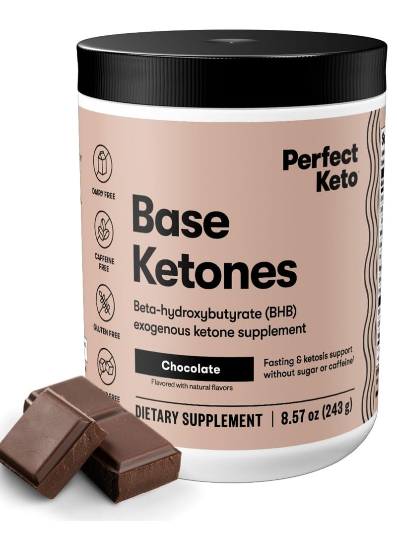 Perfect Keto Exogenous Ketones Powder Support, Electrolytes for Hydration Chocolate 8.57 oz 15 Servings - Image 1