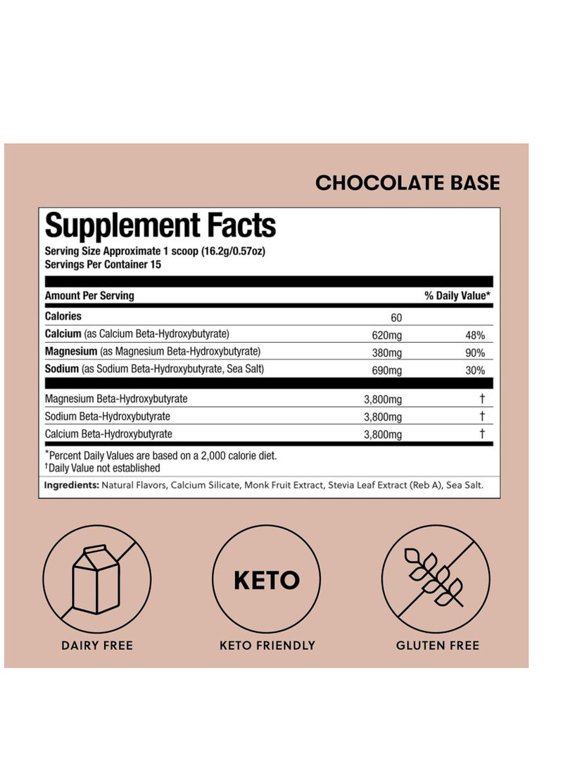 Perfect Keto Exogenous Ketones Powder Support, Electrolytes for Hydration Chocolate 8.57 oz 15 Servings - Image 4