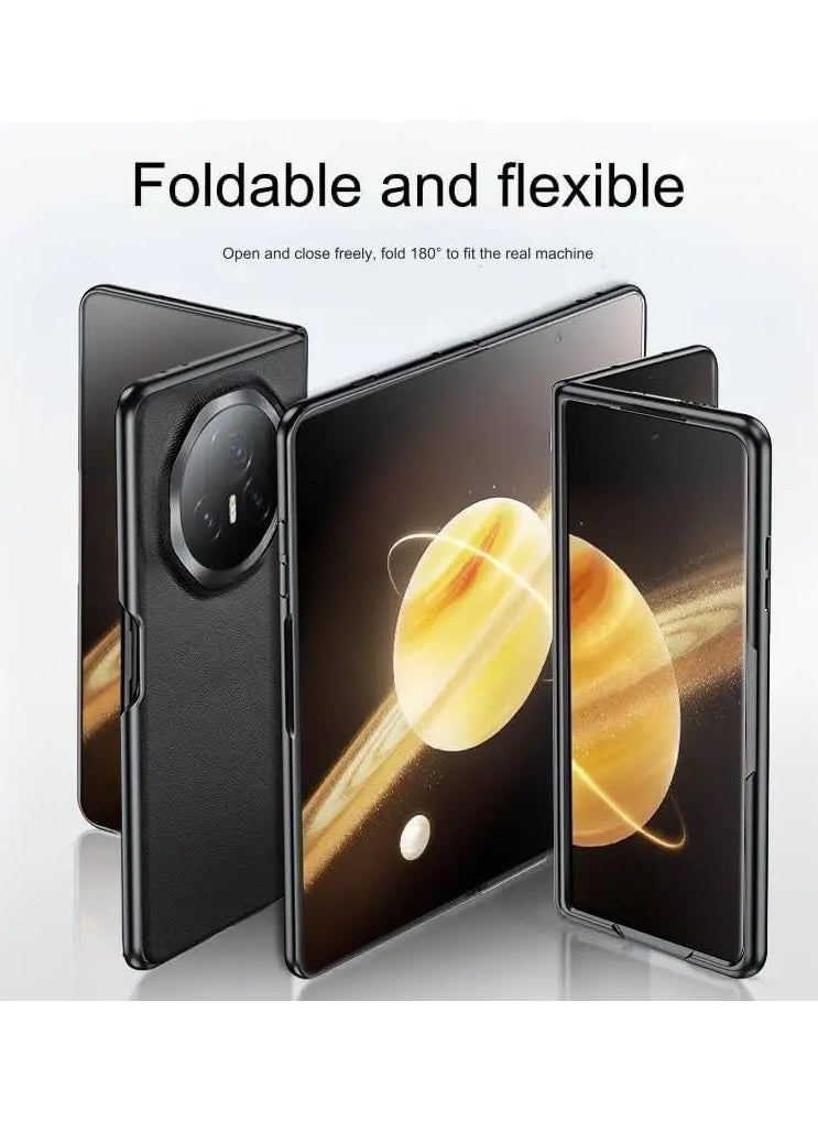 General - Case Compatible with Honor Magic V3 5G Case, Leather Case Matte Electraplated PC Frame Foldable Phone Cover Business Style Anti-Fingerprint Case for Honor Magic V3 - Image 1