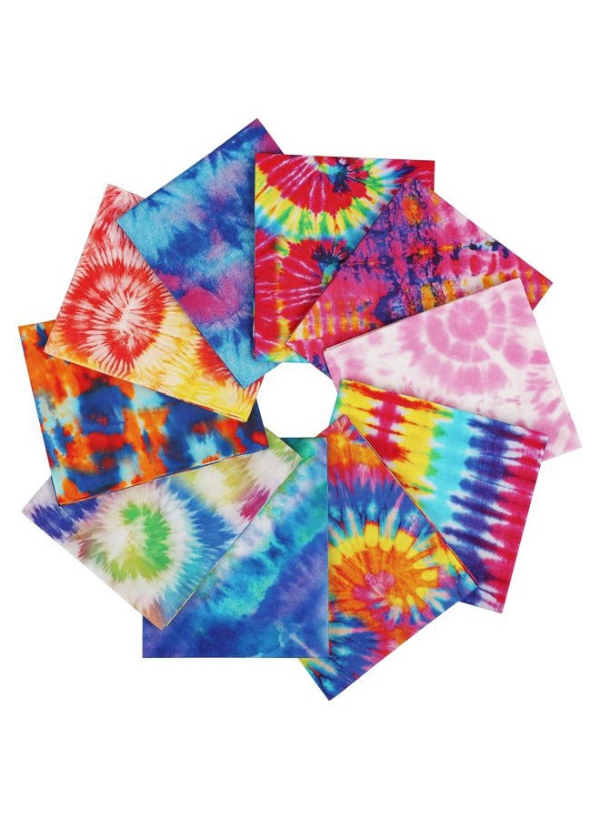 Craftido -21 Options- 100% Cotton Quilting Fabric Bundles 10pcs Fat Quarters 18”x21”-Medium Weight 5.2 oz- for Quilting, Sewing Project, Patchwork, DIY Crafts - TIE DYE - Image 1