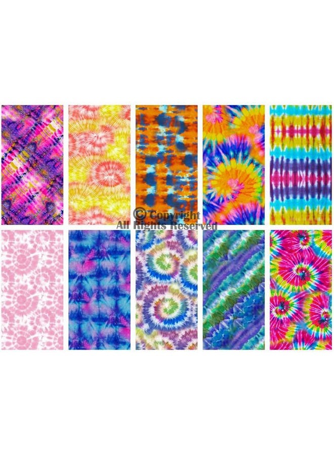 Craftido -21 Options- 100% Cotton Quilting Fabric Bundles 10pcs Fat Quarters 18”x21”-Medium Weight 5.2 oz- for Quilting, Sewing Project, Patchwork, DIY Crafts - TIE DYE - Image 2