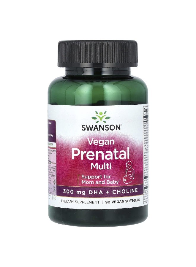 Swanson, Vegan Prenatal Multi, 90 Vegan Softgels - Image 1