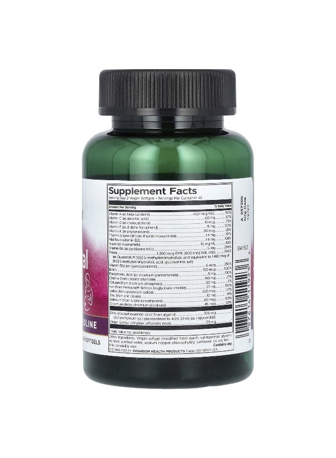 Swanson, Vegan Prenatal Multi, 90 Vegan Softgels - Image 2