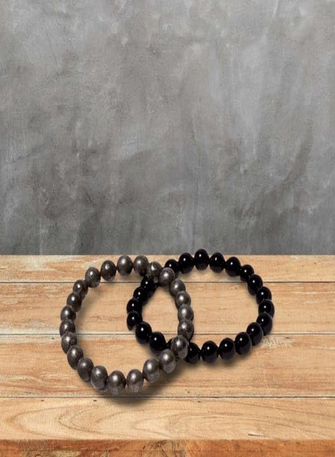 SAINTIMO ® Riche Rich Combo (Pyrite bracelet + Black Obsidian Bracelet) | Lab Test Certificate, Crystal Attracts Business Luck |Protective Energy |Wealth Finance - Image 5