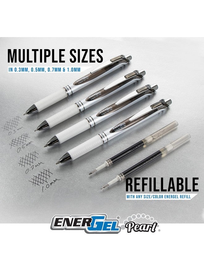 بنتل قلم جل سائل قابل للسحب من بينتيل إنرجِل بيرل آر تي إكس، (0.7 مم)، خط متوسط، طرف إبرة، ألوان حبر متنوعة، عبوة من 4 قطع (BLN77WBP4M) - Image 3