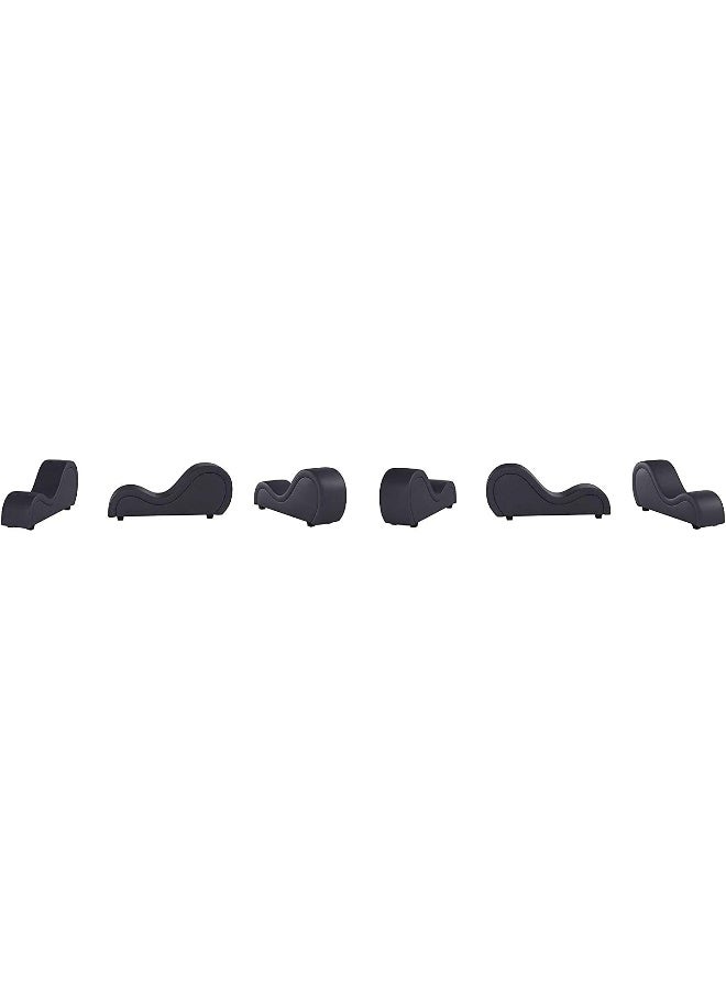 Poppins Home S-Shape Love Sofa Modern Loveseats Yoga Chaise lounge (BlackandWhite) - Image 3