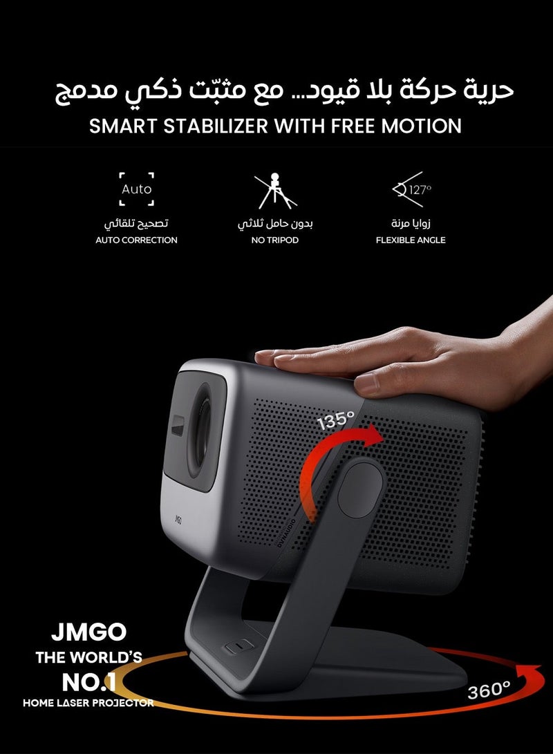 JMGO ARE YOU READY FOR THE WORLD CUP !! JMGO N1 Pro Triple Laser Projector, 1500 CVAI (3200 ANSI Lumens), FHD, 4K HDR10, Android TV 11, Blu Ray 3D, DTS & Dolby Audio, Dynaudio Speakers, 240Hz, Wi Fi 6, Bluetooth 5, Smart Object Avoidance - Image 3