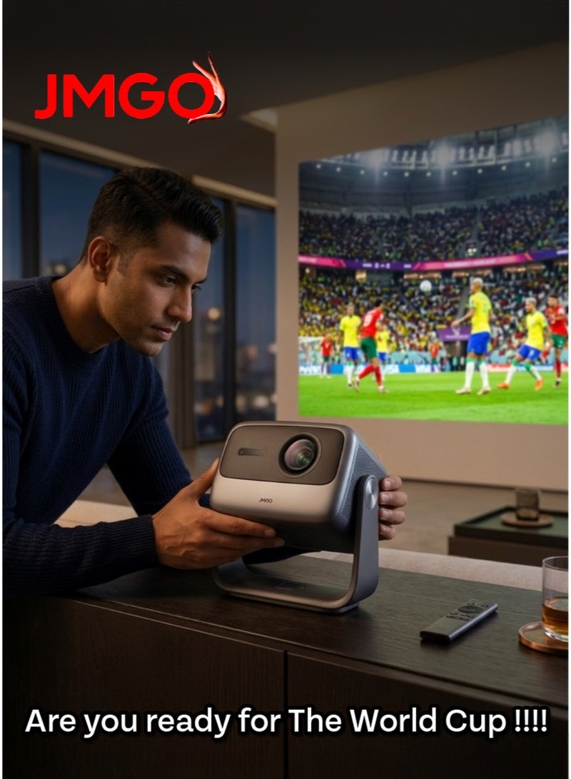 JMGO ARE YOU READY FOR THE WORLD CUP !! JMGO N1 Pro Triple Laser Projector, 1500 CVAI (3200 ANSI Lumens), FHD, 4K HDR10, Android TV 11, Blu Ray 3D, DTS & Dolby Audio, Dynaudio Speakers, 240Hz, Wi Fi 6, Bluetooth 5, Smart Object Avoidance - Image 2