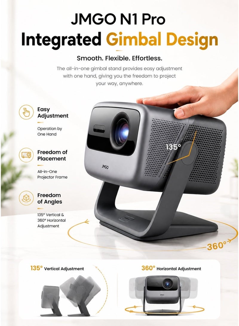 JMGO ARE YOU READY FOR THE WORLD CUP !! JMGO N1 Pro Triple Laser Projector, 1500 CVAI (3200 ANSI Lumens), FHD, 4K HDR10, Android TV 11, Blu Ray 3D, DTS & Dolby Audio, Dynaudio Speakers, 240Hz, Wi Fi 6, Bluetooth 5, Smart Object Avoidance - Image 3