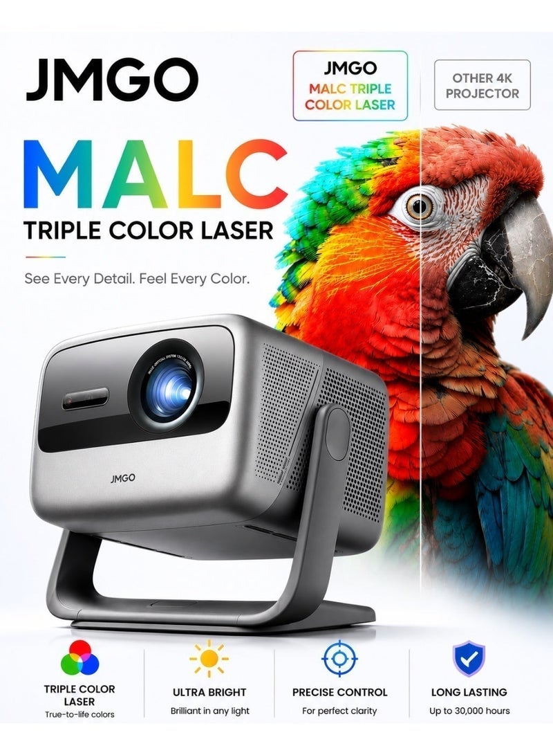 JMGO ARE YOU READY FOR THE WORLD CUP !! JMGO N1 Pro Triple Laser Projector, 1500 CVAI (3200 ANSI Lumens), FHD, 4K HDR10, Android TV 11, Blu Ray 3D, DTS & Dolby Audio, Dynaudio Speakers, 240Hz, Wi Fi 6, Bluetooth 5, Smart Object Avoidance - Image 2