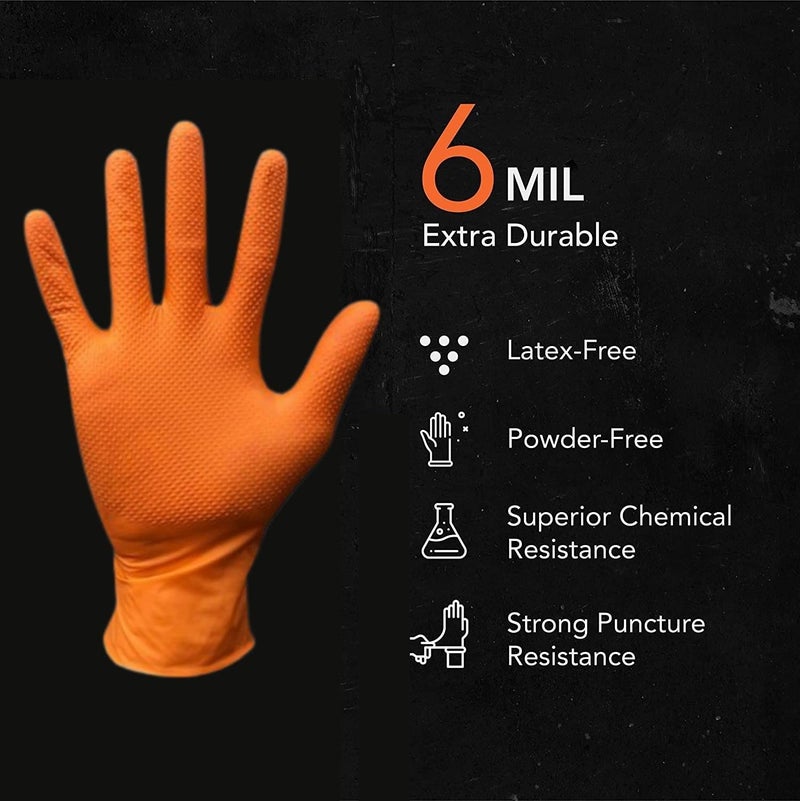 Ekon Combo Of 3 Latex Non Slip Multipurpose Heavy Duty Reusable Safety Rubber Hand Gloves For Chemical Resistance Protective Lab Gardening Industrial Building Construction Agriculture Work Orange - Image 4