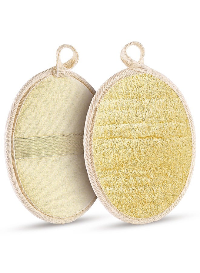 2 PCS Natural Loofah, Shower Loofah, Organic Shower Loofah Sponge Exfoliating Loufa Sponge, Sponge Exfoliating Shower Scrubber, Body Loofah for Men and Women Body Exfoliation Bath Eco-Friendly and Biodegradable Luffa - Image 1
