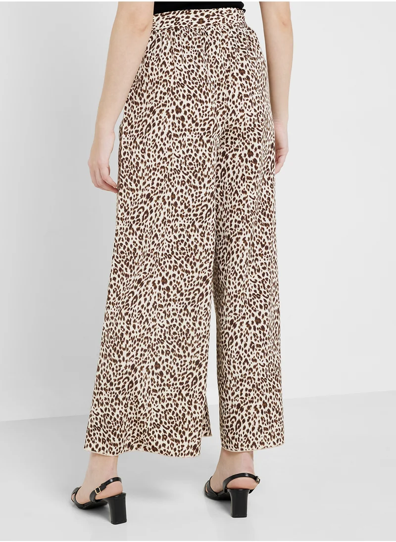 ELLA Printed Pants With Wiast Tie Up