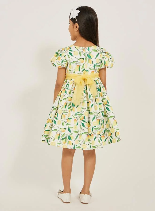 Styli Lemon Print Dress