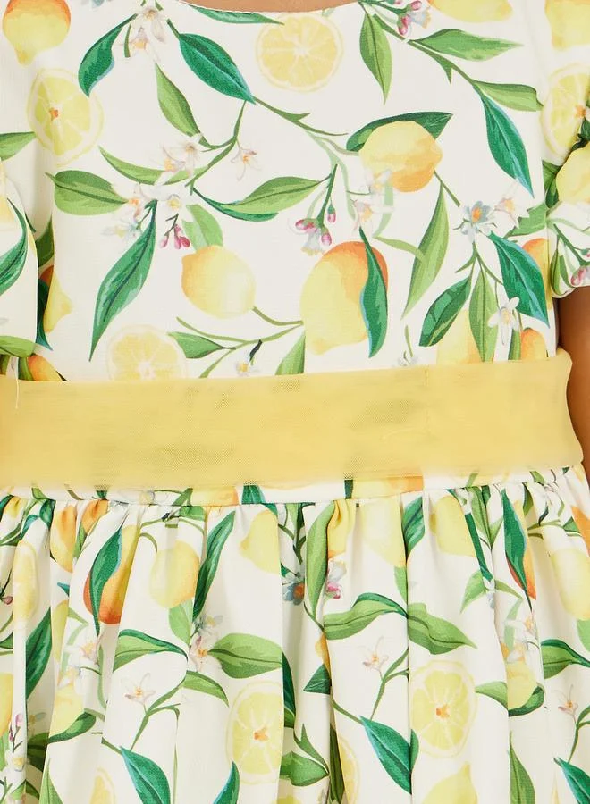 Styli Lemon Print Dress
