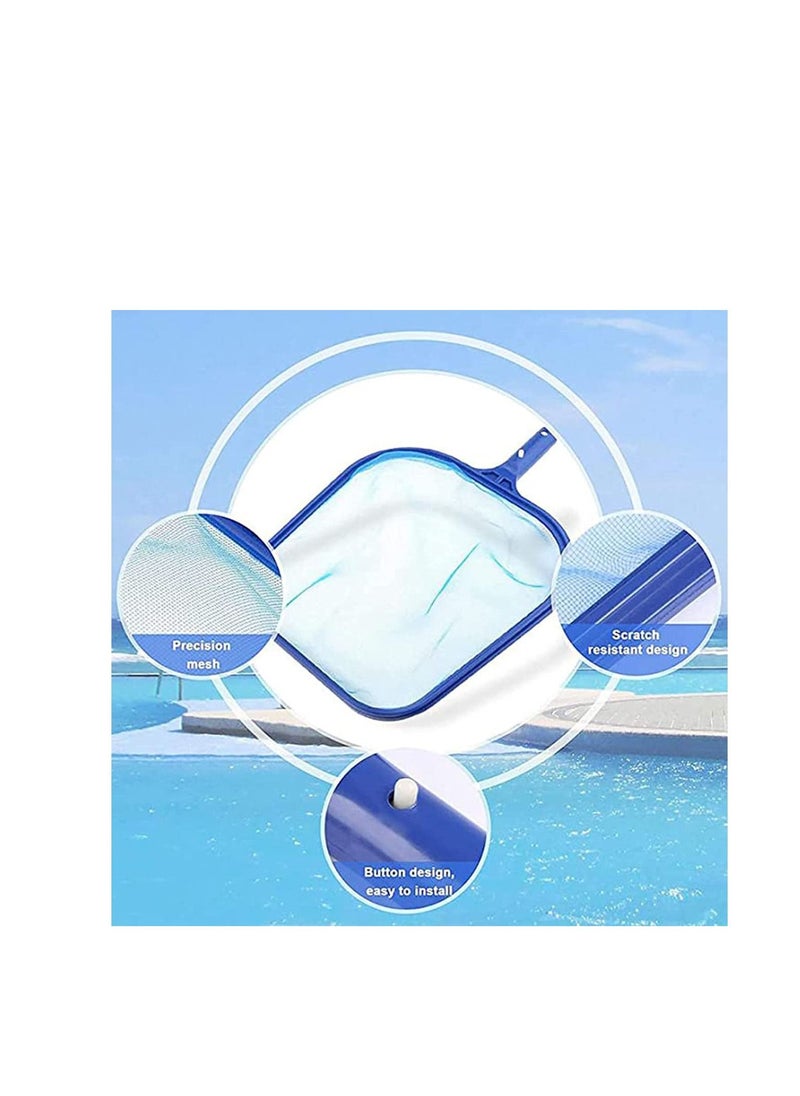 SYOSI - Swimming Pool Skimmer Net Pool Leaf Skimmer Fine Mesh Skimming Pool Net with Adjustable 5 Connecting Aluminium Telescopic Pole Swimming Pool Cleaning Leaf Skim Net - Image 1