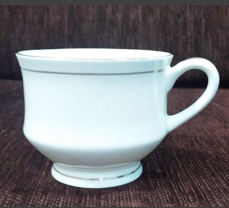 E - Ezra E-Ezra Goldening Fine Tableware Bone China Tea Cups Set of 6 Coffee Mugs for Home Office -(140 ml) - Image 5
