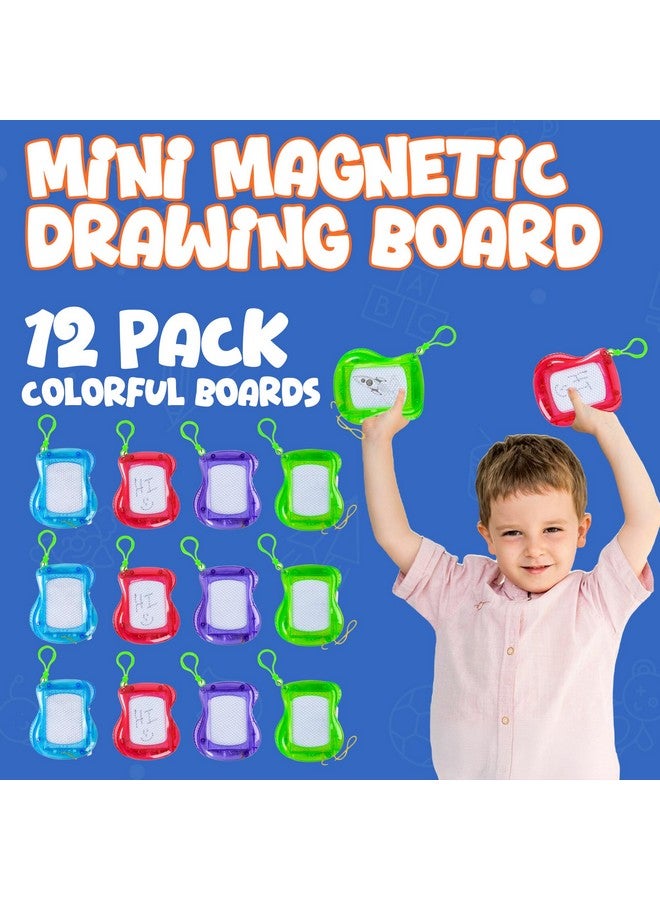 Bedwina Bedwina Mini Magnetic Drawing Board for Kids - (Pack of 12) Backpack Keychain Clip Drawing Boards, Erasable Doodle Sketch Writing Pad Boys & Girls, Birthday Kids Party Favors  - Image 2
