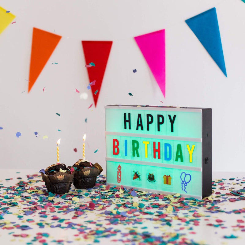 BONNYCO Cinema Light Box Color تغيير مع 400 حرف ومراقبة عن بعد الرموز التعبيرية و 2 علامات - Bonnyco | LED Light Box 16 Colour Home Office and Room Decor | هدايا لوحات تسجيل الدخول للنساء والرجال - Image 2