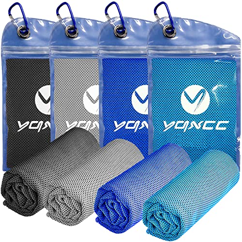YQXCC 4 Pack Cooling Towels | 40"x12" | Ice Cool for Neck | Microfiber Soft Breathable Chilly | for Yoga, Golf, Gym, Camping, Running, Workout & More Activities - Image 1