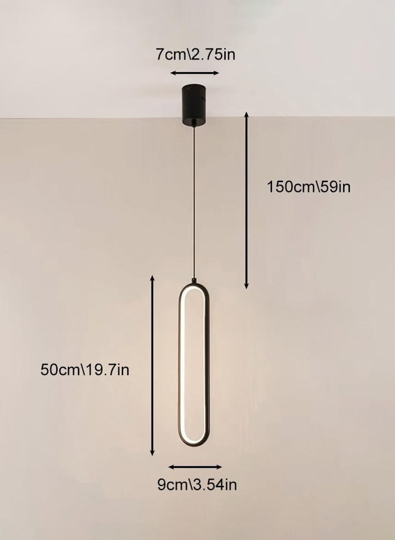 جي جوت سقف الثريا ، الثريا الإبداعية على شكل U ( قطر 9 سم / 3.54 بوصة ، 150cm / 59 بوصة طول قابل للتعديل ، اللون : أسود ، 3000K الحارة الخفيفة ) رسم الأسلاك النحاسية ، سيليكون الإضاءة ، شمال أوروبا الحد الأدنى الثريا ، غرف النوم ، والممرات والمطاعم - Image 4
