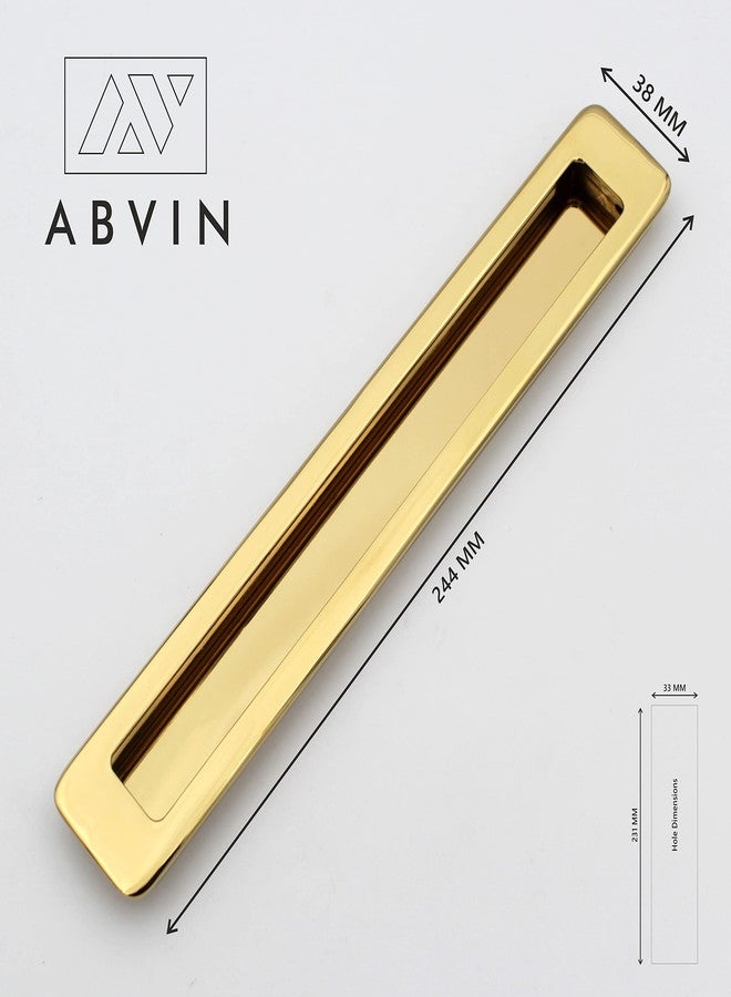 ABVIN مقبض باب منزلق مخفي مطلي بالذهب بتقنية PVD من ABVIN، ومقابض أدراج، ومقبض باب ومقبض سحب باب مخفي، ومقابض لخزائن الملابس المنزلقة (قطعة واحدة) (9.6 بوصة) - Image 2