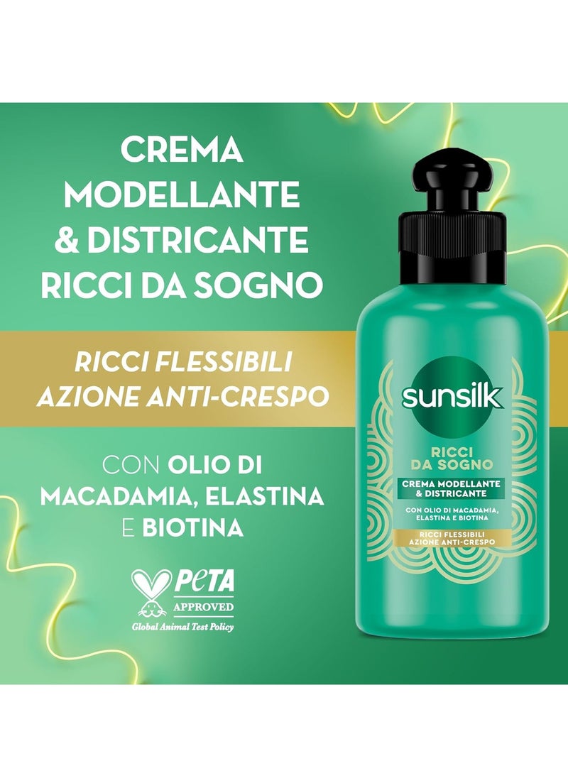 Sunsilk - Sunsilk, Crema Districante Ricci da Sogno, Crema per Capelli Ricci Definiti, Senza Risciacquo, Formula Active Fusion, Detangling Cream, Dream Curls 6.7 Fl Oz Made in Italy [Italian Import] - Image 1