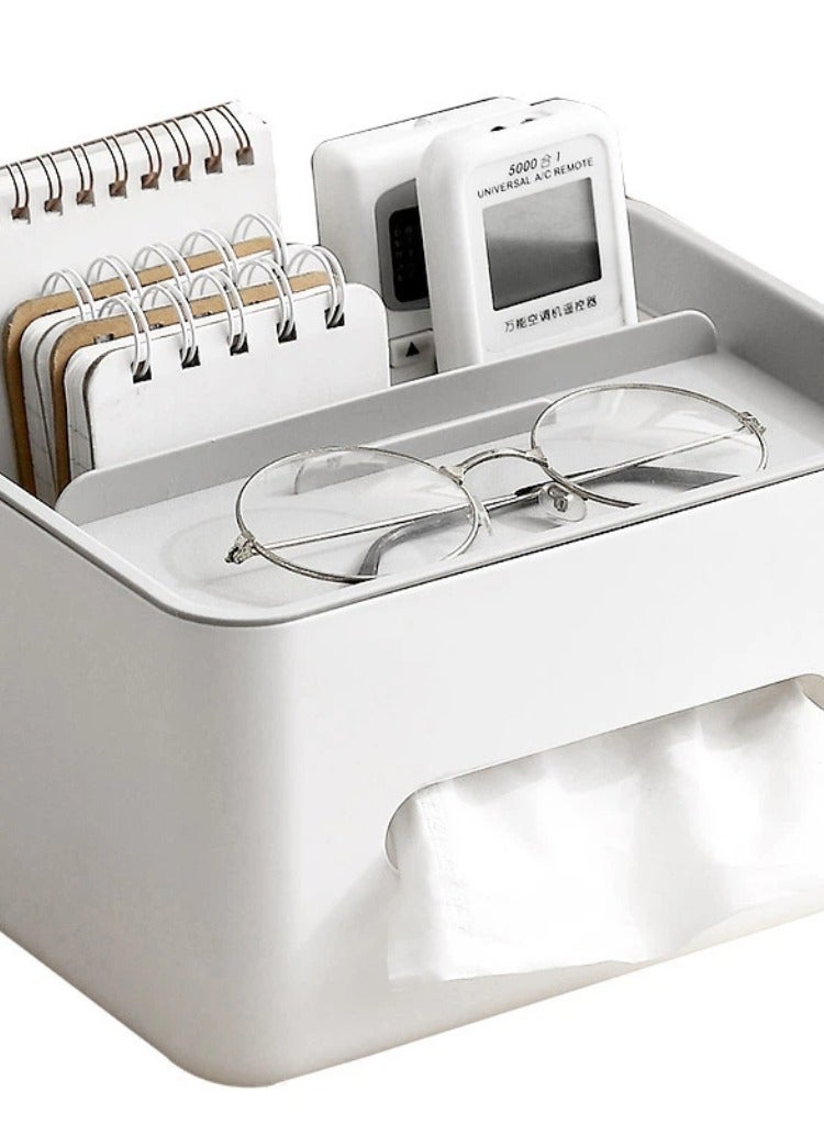 Premium Multifunctional Storage Box - Modern Simple Paper Towel Holder and Storage Box for Living Room, Office, Dining Table (Off-White) - Elegant Home and Office Accessories - Image 2