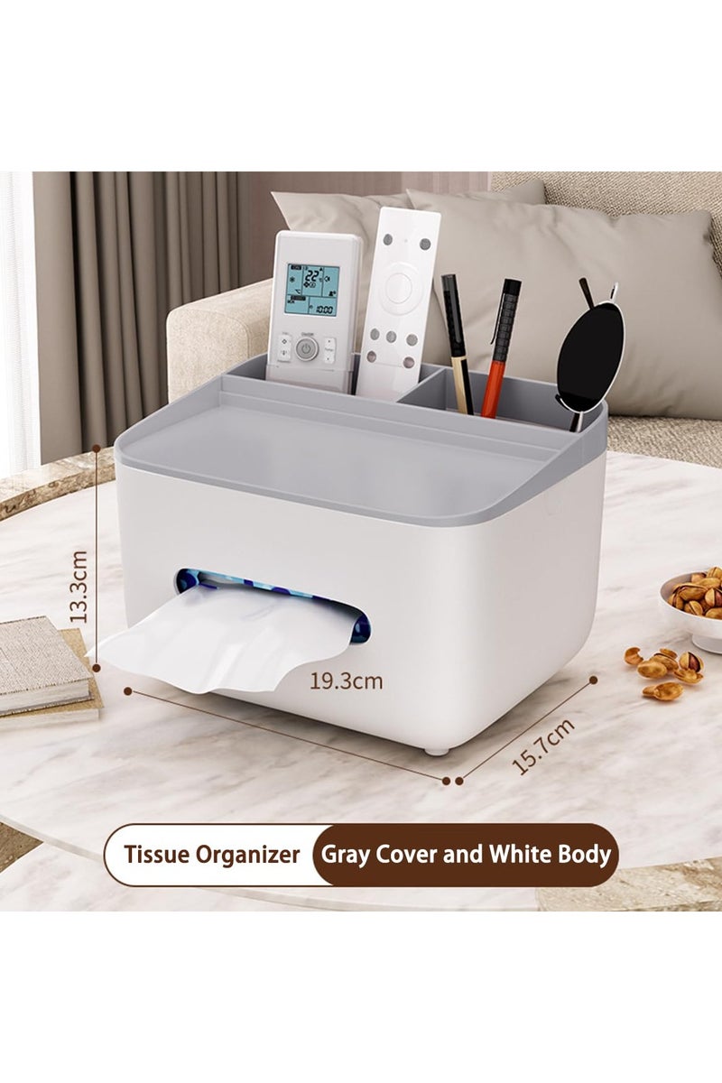 Desktop tissue storage box, multifunctional container with mobile phone holder, desktop stationery storage tissue box, suitable for living room, office, bedside table, dressing table, bedroom, bathroom - Image 2