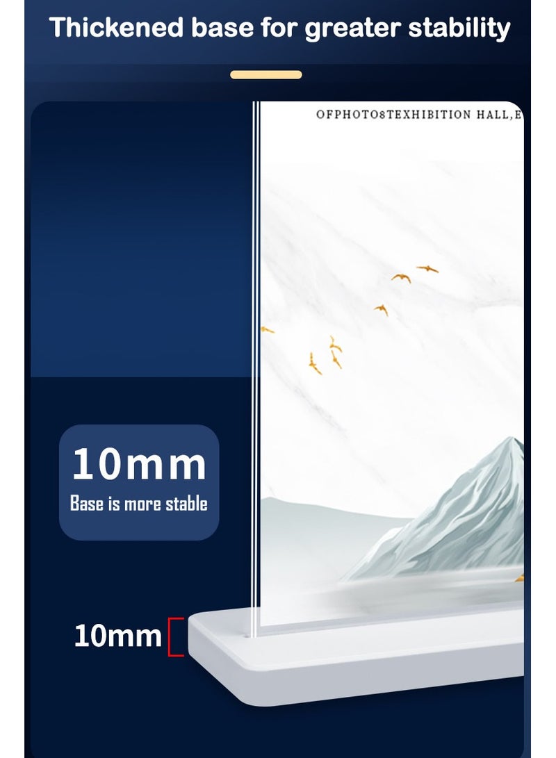 Generic 3 Pack Acrylic Sign Holder 297 x 210mm, Clear Double Side T Shape Acrylic Table Sign Stands for Display, Flyer Holder Paper Card Holder  - Image 4