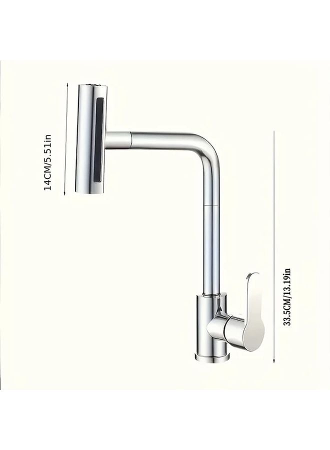 Modern Single Hole Bathroom Sink Faucet Dual Handle Hot Cold Water 23.62 Inch Pipe - Image 4