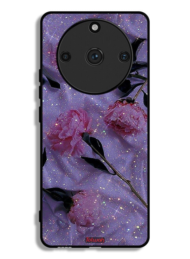 Tolwak Realme 11 Pro Plus Protective Case Cover Glitter Roses - Image 1