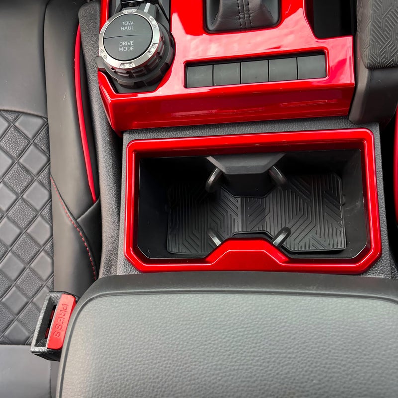 BORUIEN ABS Front Rear C u p Holder Frame Cover for Toyota Tacoma 2024 2025 2026 Interior Accessories Center Console Decor Trim (Dark Red, Front & Rear C u p Trim Cover) - Image 5