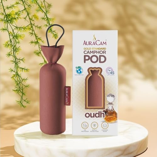 AuraCam Gold Standard Camphor Pod Cone (Oudh) - Set of 2 - Camphor Pod Air freshener For Room, Car, Bathroom, Office & Toilet - Image 3