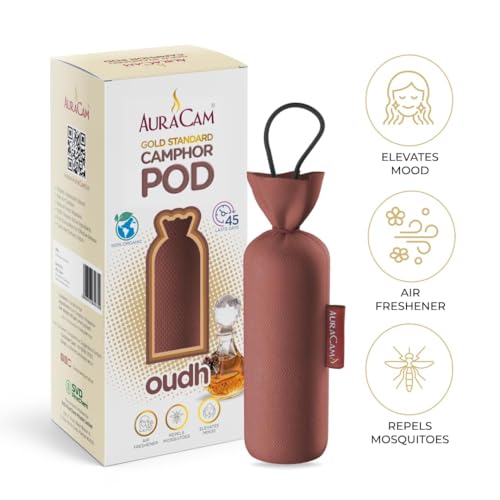 AuraCam Gold Standard Camphor Pod Cone (Oudh) - Set of 2 - Camphor Pod Air freshener For Room, Car, Bathroom, Office & Toilet - Image 5