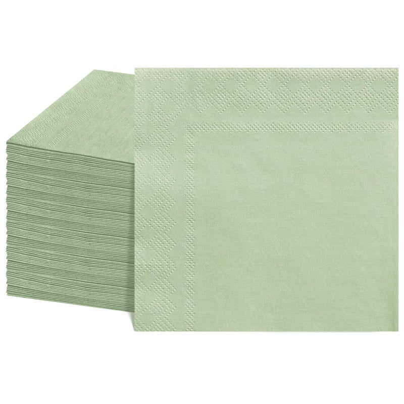 NatNarr 120 Pcs Cocktail Napkins Sage Green Napkins Disposable Wedding Napkins Sage Green Dessert Napkin for Birthday Baby Bridal Shower, Tea Party, 5 x 5 Inch - Image 1