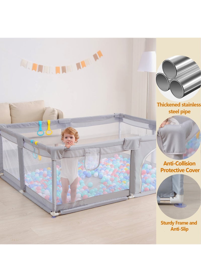 Bukela Playpen, Pink Baby Playpen with Anti-Slip Base & Free Ocean Balls - 200x180cm Safe Activity Center for Indoor/Outdoor Toddler Play Yard and Storage Bag - Image 5