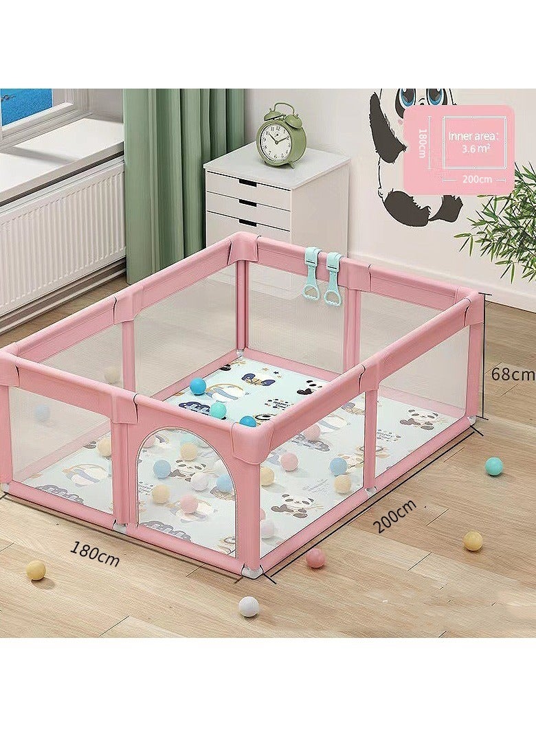 Bukela Playpen, Pink Baby Playpen with Anti-Slip Base & Free Ocean Balls - 200x180cm Safe Activity Center for Indoor/Outdoor Toddler Play Yard and Storage Bag - Image 4