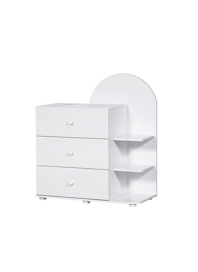 DANUBE HOME Hello Chest Of 3 Drawers Multifunctional Storage Organiser Space Saving Drawer Chest Modern Design Furniture For Bedroom Living Room L 40x90x102.5 cm White/White Faux Marble  - Image 3