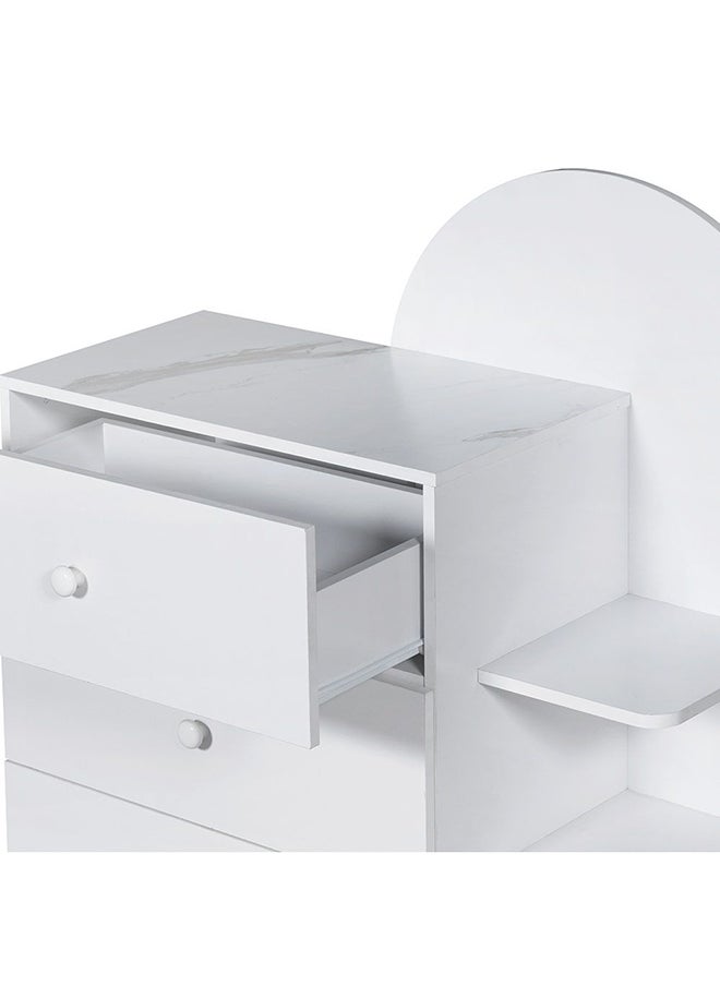 DANUBE HOME Hello Chest Of 3 Drawers Multifunctional Storage Organiser Space Saving Drawer Chest Modern Design Furniture For Bedroom Living Room L 40x90x102.5 cm White/White Faux Marble  - Image 5