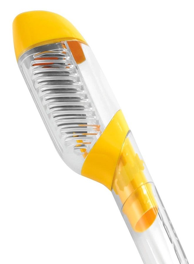 CRESSI Supernova Dry Snorkel with Valve and Splash Guard for Snorkeling and Freediving, Silicone Mouthpiece with Purge Valve and Quick Attachment, Unisex, Transparent/Yellow, One Size - Image 2