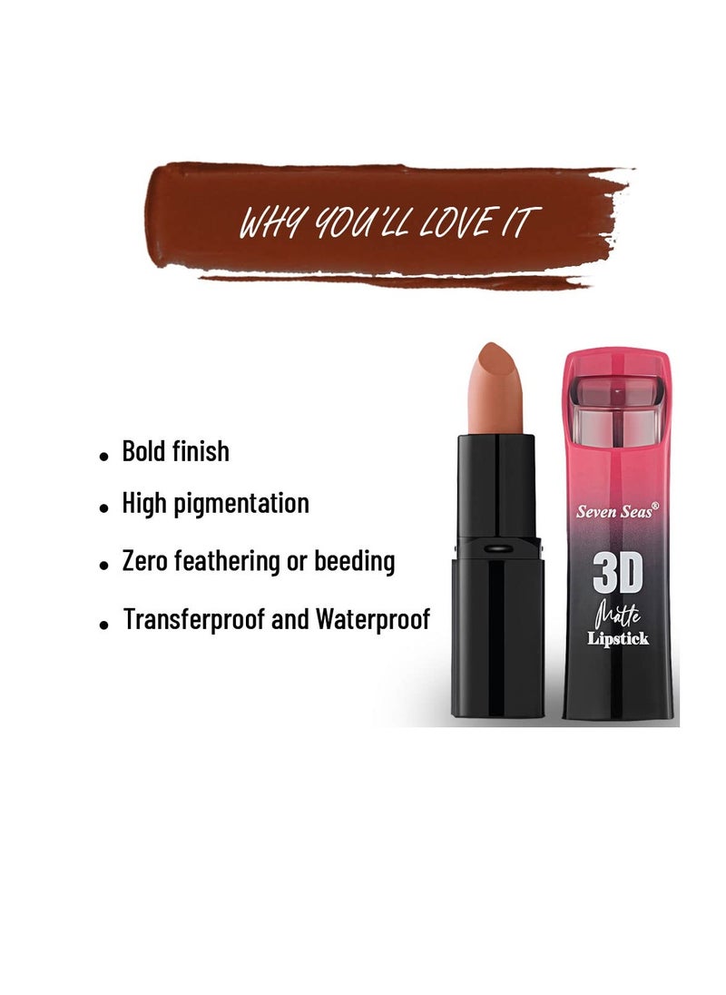Seven Seas Seven Seas 3D Matte Velvet Finish Full Coverage Matte Long Lasting Lipstick Smooth Application Transferproof and Smudge Proof Highly Pigemented Lipstick for Women  Scarlet  - Image 2