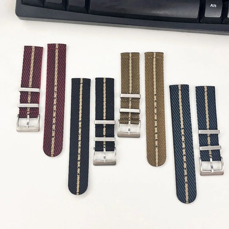 Bluejw 20mm 22mm Woven Nylon Watch Strap with Stainless Steel Buckle – Soft Replacement Band for Samsung Galaxy Watch GT 2 46mm, Huawei Watch GT 2 46mm, and Seiko Watches - Image 2