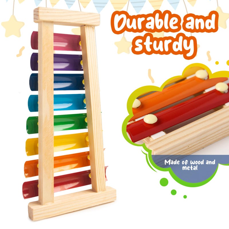MCPINKY Xylophone for Kids, Xylophone Musical Toy with Child Safe Mallets Educational Musical Instruments Toy for Toddlers - Image 3