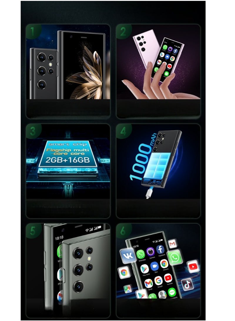 SOYES - Ultra thin Android 8.1 mobile device featuring a 3G Mini Smartphone with a compact 3 inch 3D glass display Dual SIM 2GB RAM 16GB ROM and a 1000mAh battery  touted as the world's smallest backup phone. - Image 1